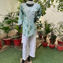Latest Mul print chikankari Short Top