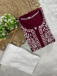 Rayon Long Chikan Kurtas