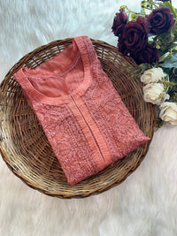 Organza Dyes Kurta Handcrafted With inner