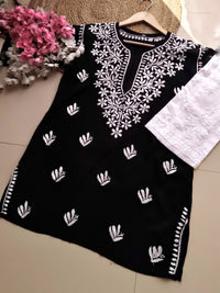 Summer Essential Daily / College / Office Wear Chikan Short Tops