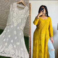 Heavy Viscose Front and Back side Worked Kurta