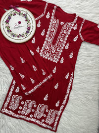 Zara Modal Cotton Embroidery Daman Combo