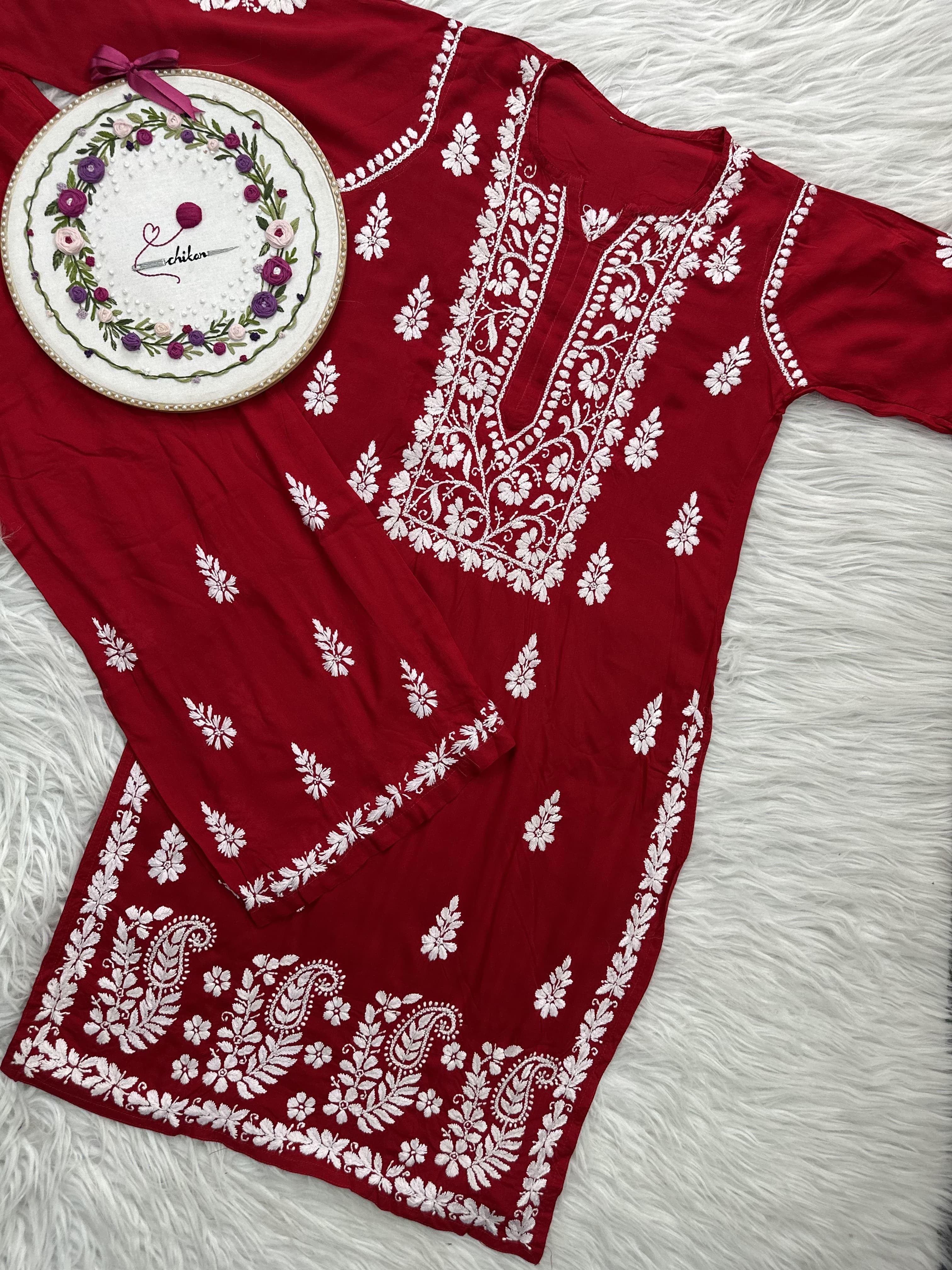 Zara Modal Cotton Embroidery Daman Combo
