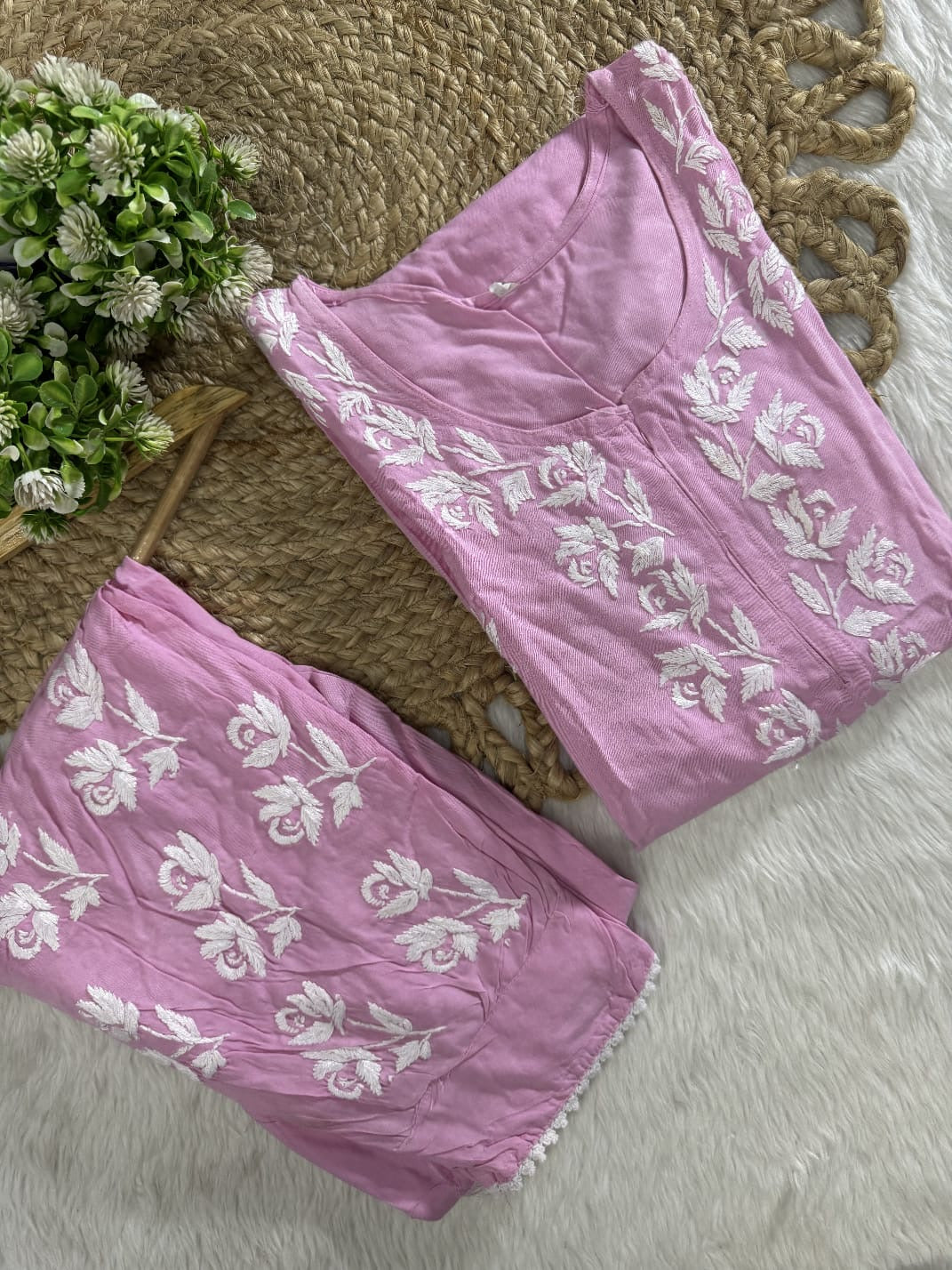 Afghani Concept Heavy embroidery chikankari combo