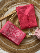 Noor Dobby Cotton Dyed Kurti With White embroidered Pant