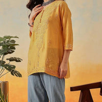 Chanderi Dyed Short Tops