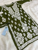 Huda Heavy embroidery Handcrafted Rayon Chikankari Combo