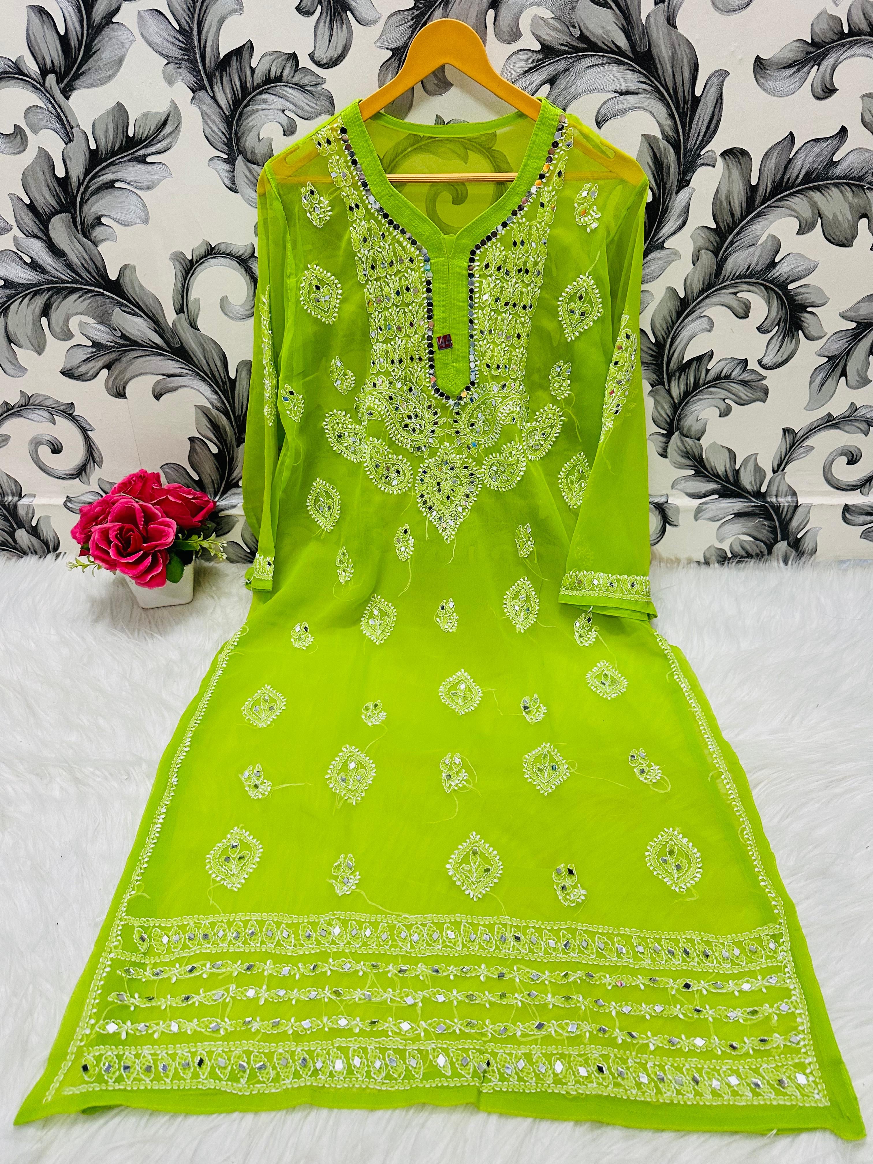 Heavy Gala Daman Mirror Kurta with inner