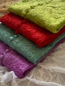 Noor Dobby Cotton Dyed Kurti With White embroidered Pant