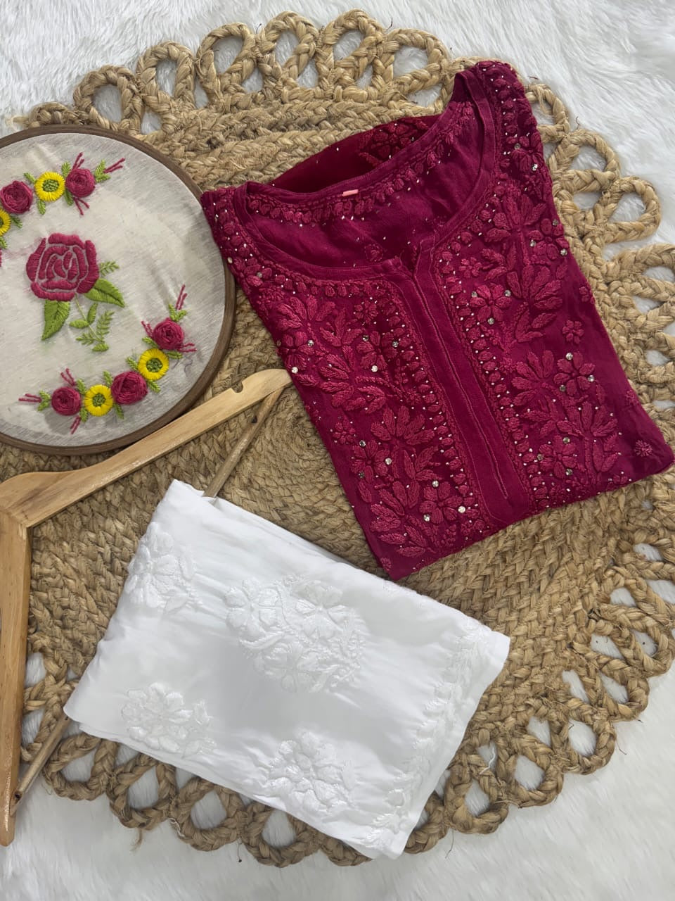 Beautiful ombre dual shade n viscose mukaish kurti