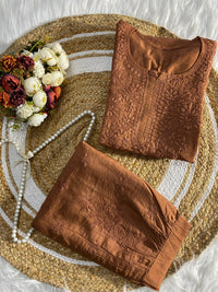 Soft, breathable & comfy — Chanderi Soft Fabric Kurti paired with stylish Afghani Salwar!