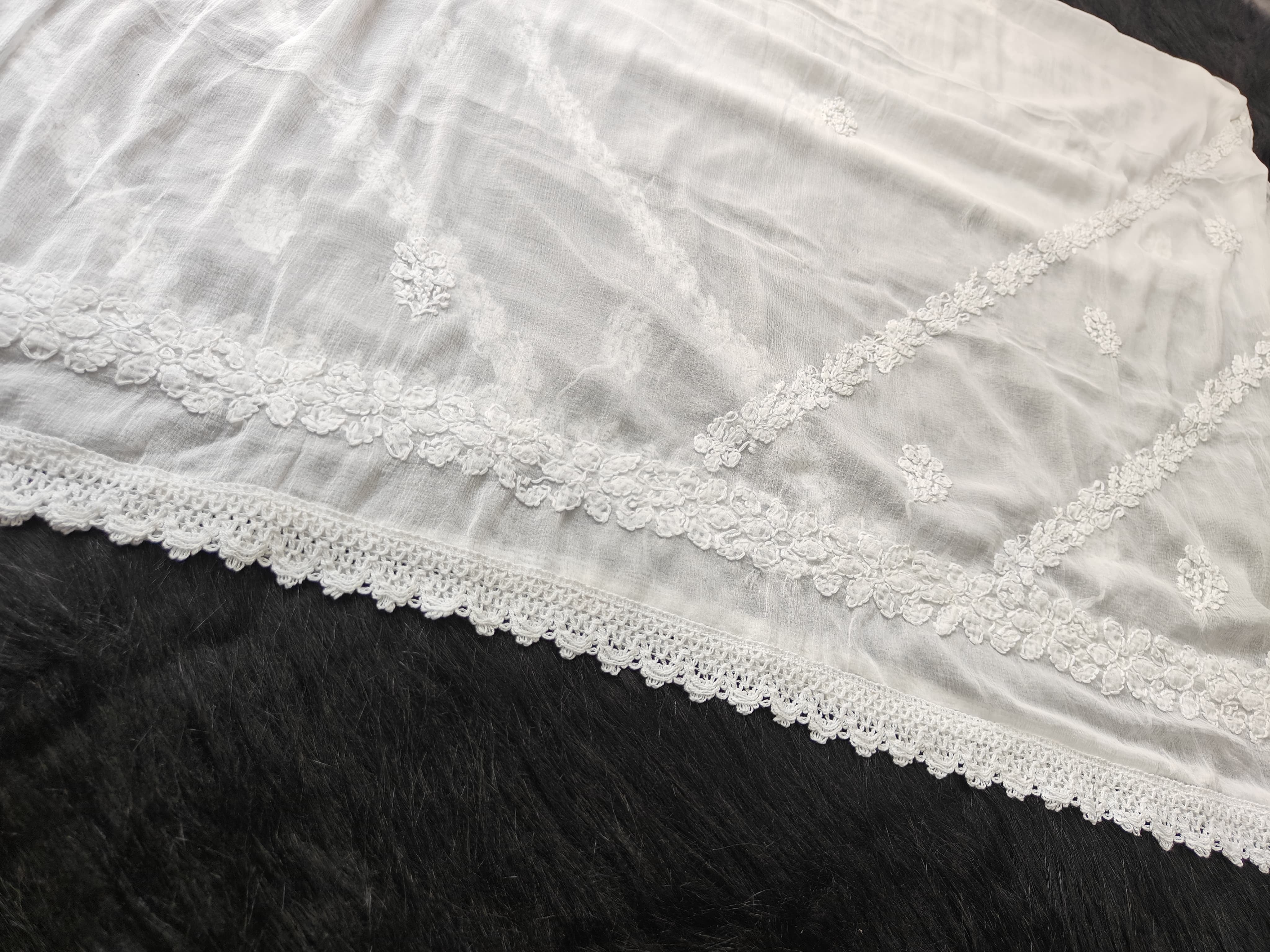 Chiffon Dupatta With Border Lace