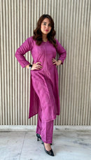 soft Chanderi Angarkha-style kurti