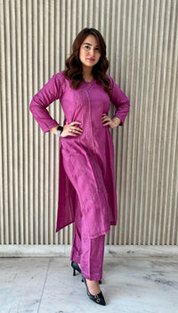 soft Chanderi Angarkha-style kurti