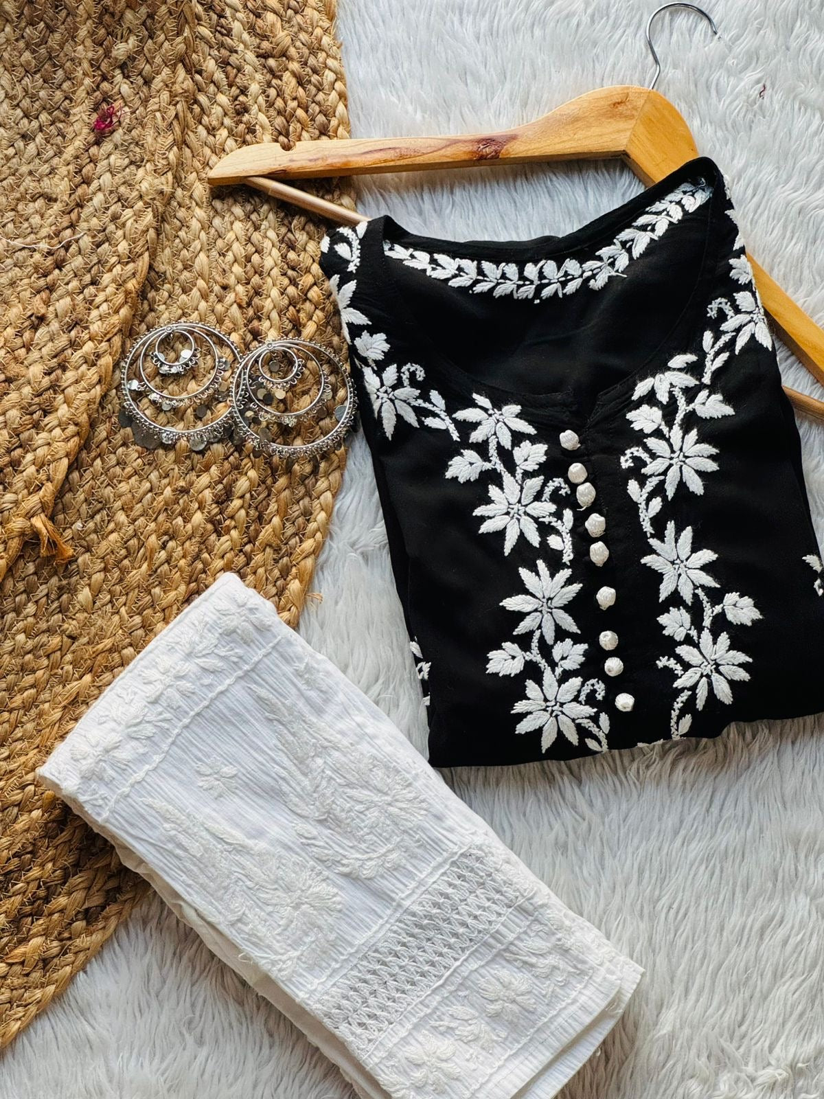 Rose Modal Heavy embroidery kurta