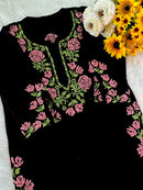 Sanya Floral Threaded Chikankari Kurta