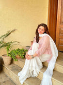 Haniya Amir Pink Chikankari Set