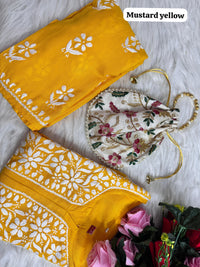 Heavy Handwork Kurti Combo with potli