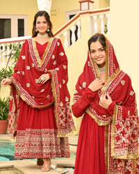 Faux Blooming with Embroidery Zari Sequins-work