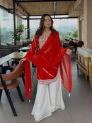 Elegant Mirror Work Tie-Dye Kurta Set with Palazzo & Dupatta – Festive & Ethnic Wear