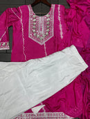 Elegant Mirror Work Tie-Dye Kurta Set with Palazzo & Dupatta – Festive & Ethnic Wear