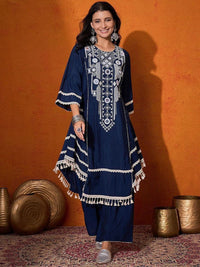 Elegant Rayon Kurti Set with Mirror & Lace Detailing