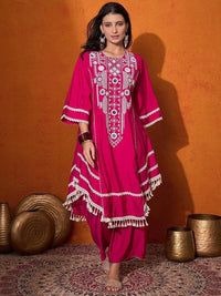 Elegant Rayon Kurti Set with Mirror & Lace Detailing