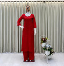 Elegant Chikan Embroidery Kurti Set with Palazzo