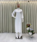 Elegant Chikan Embroidery Kurti Set with Palazzo