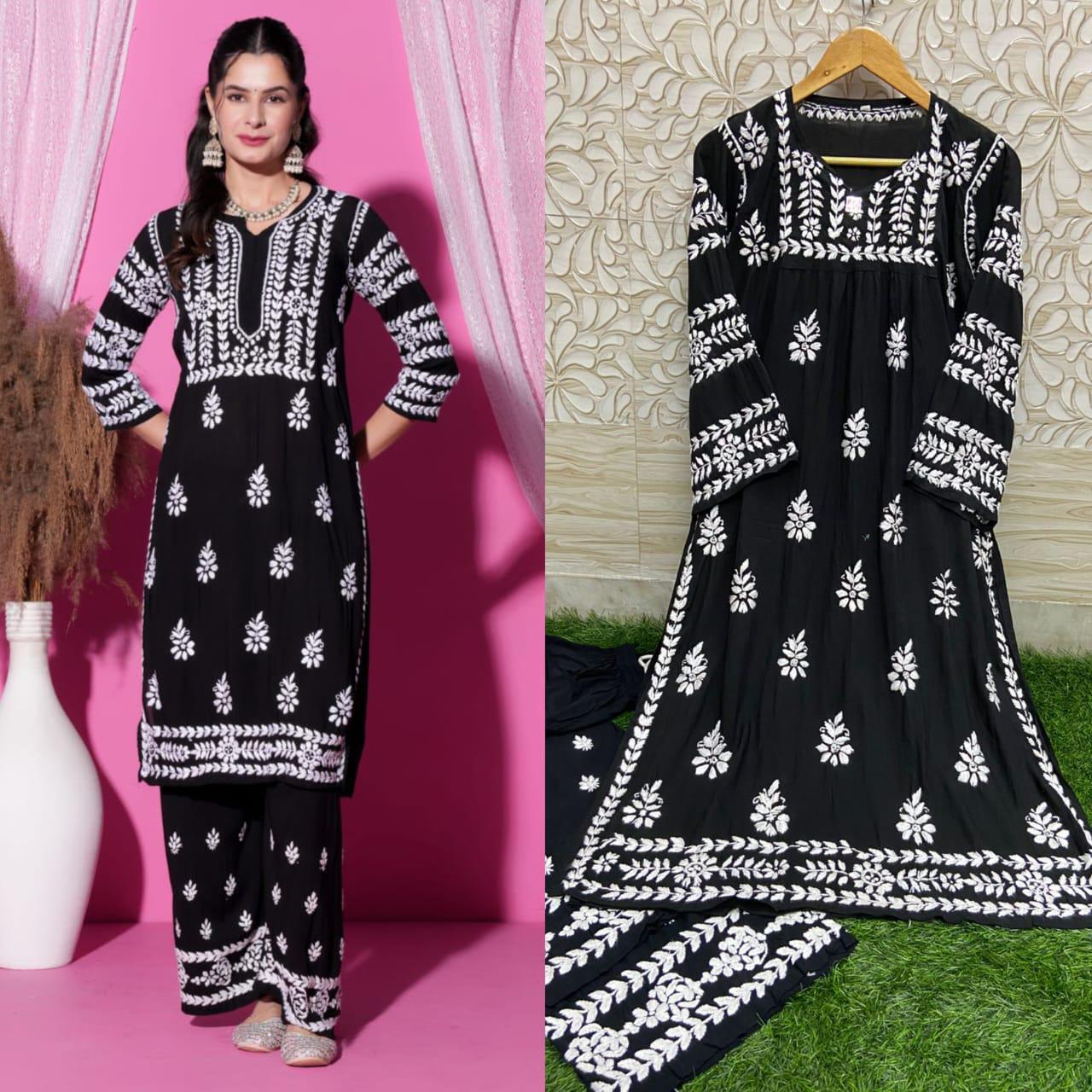 Exquisite White Embroidered Kurta Set