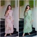 3 PIECE STYLISH A-line KURTI, BOTTOM WITH BEAUTIFUL DUPATTA