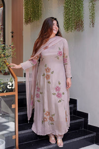 3 PIECE STYLISH A-line KURTI, BOTTOM WITH BEAUTIFUL DUPATTA