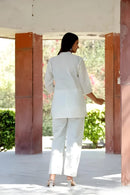 Cotton chikankari embroidered top with pants court set