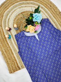 Sleeveless Cotton Printed Kurta with Matching Pants