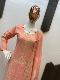 3 Pcs Plazo pair with sequence work