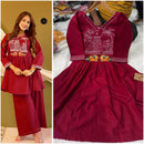 Premium Rayon Cotton Kurti Set with Elegant Embroidery