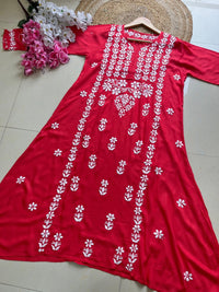 A line Rayon Elegant Gown - chikankariofficial