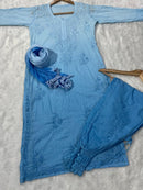 Afghani Dobby Cotton Set 3pc - chikankariofficial