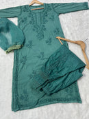 Afghani Dobby Cotton Set 3pc - chikankariofficial