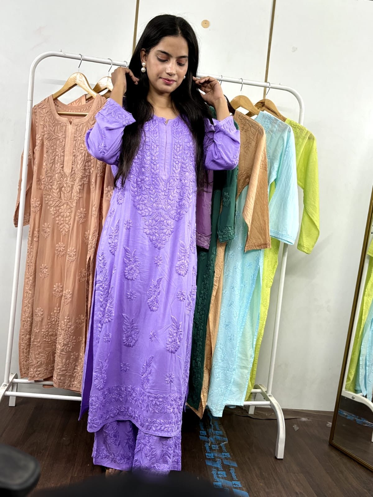 All new Modal Dyed Set - chikankariofficial