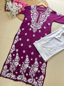 Anaya thread Modal chikan Kurta - chikankariofficial