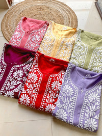 Anaya thread Modal chikan Kurta - chikankariofficial