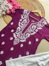 Anaya thread Modal chikan Kurta - chikankariofficial