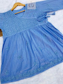 Angrakha Short Gown - chikankariofficial
