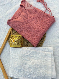 Angrakha Short Gown - chikankariofficial