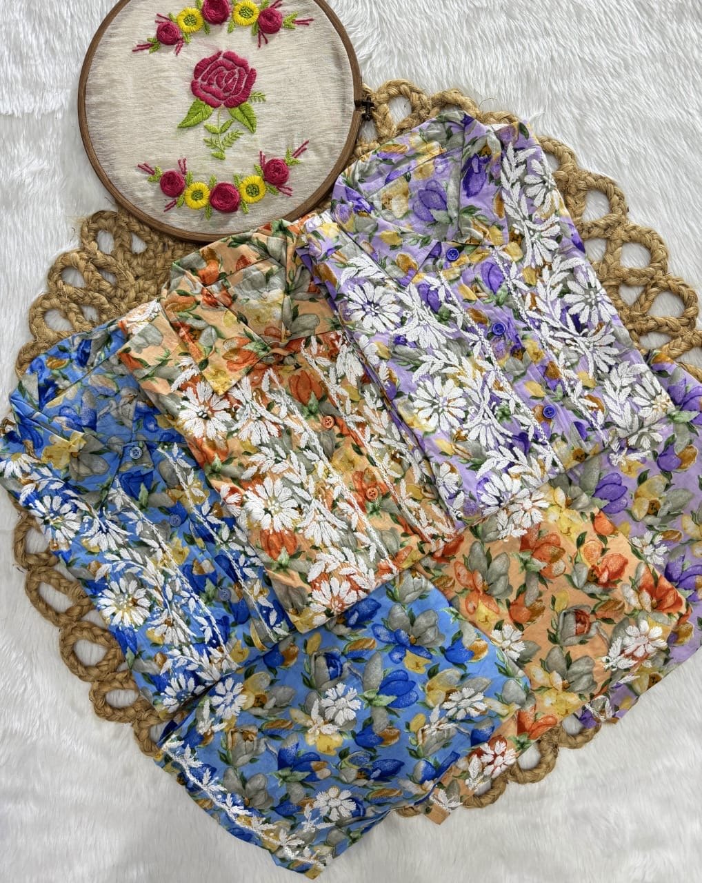 beautiful Mul Co - Ord A New Concept In Mul shirt with pant Set - chikankariofficial