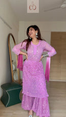 Beautiful Ombre 4pc Mirror Work Set ( Most Loved ) 4 Shades - chikankariofficial