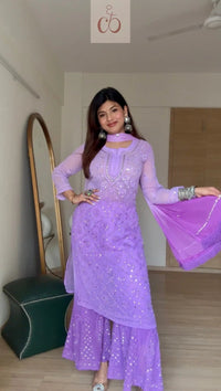 Beautiful Ombre 4pc Mirror Work Set ( Most Loved ) 4 Shades - chikankariofficial