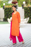 Beautiful Rayon Ombre Chikankari Speical 3pc set - chikankariofficial