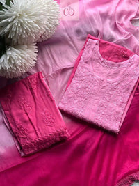 Beautiful Rayon Ombre Chikankari Speical 3pc set - chikankariofficial